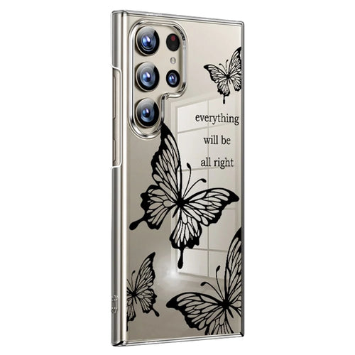 For Samsung Galaxy S26 Ultra Case Butterfly Floral Pattern UV Printing Clear Hard PC Protective Cover - GA339TRGM - 1