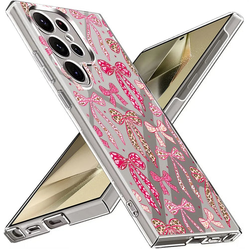 For Samsung Galaxy S26 Ultra Case UV Printed Bow Pattern Hard PC Protective Phone Cover - GB118TRGM - 1