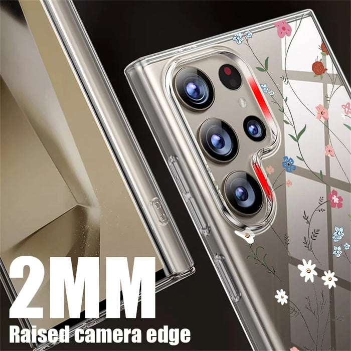 For Samsung Galaxy S26 Ultra Case UV Printing Floral Pattern Hard PC Shockproof Back Cover - GB169TRGM - 3