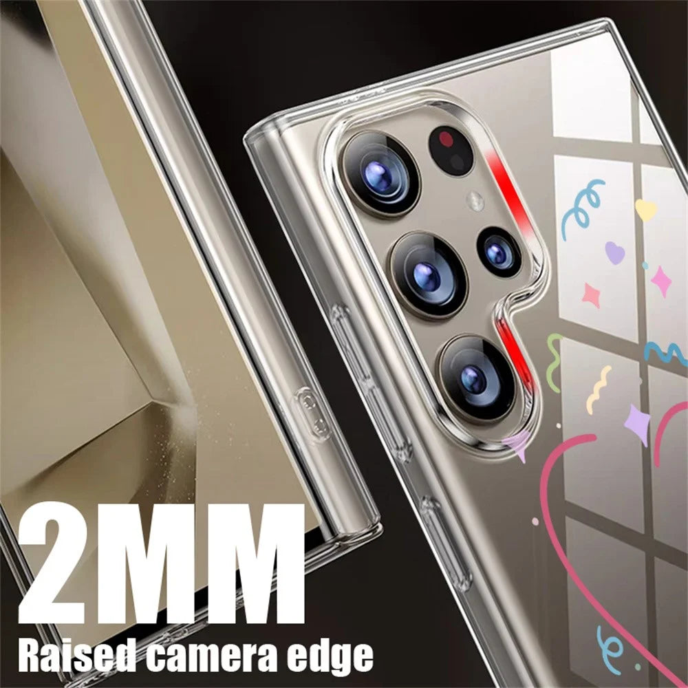 For Samsung Galaxy S26 Ultra Case UV Printing Love Heart Pattern Aesthetic Hard PC Phone Cover - GB131TRGM - 3