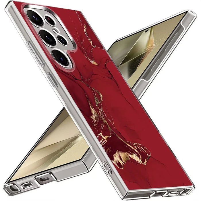 For Samsung Galaxy S26 Ultra Case UV Printed Marble Design Hard PC Protective Phone Cover - GB193TRGM - 1
