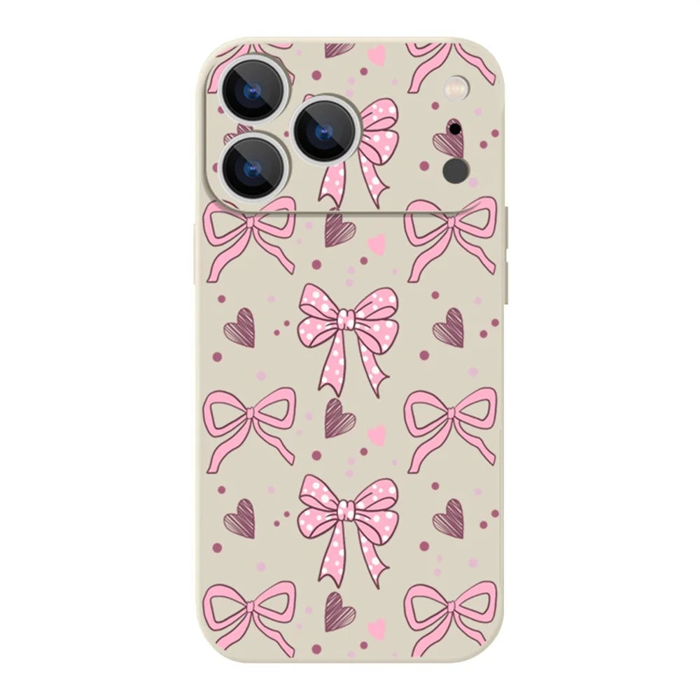 For iPhone 17 Pro Max Magnetic Case UV Printing Bow Pattern Liquid Silicone Precise Camera Cutouts Phone Cover - PB497 - 2