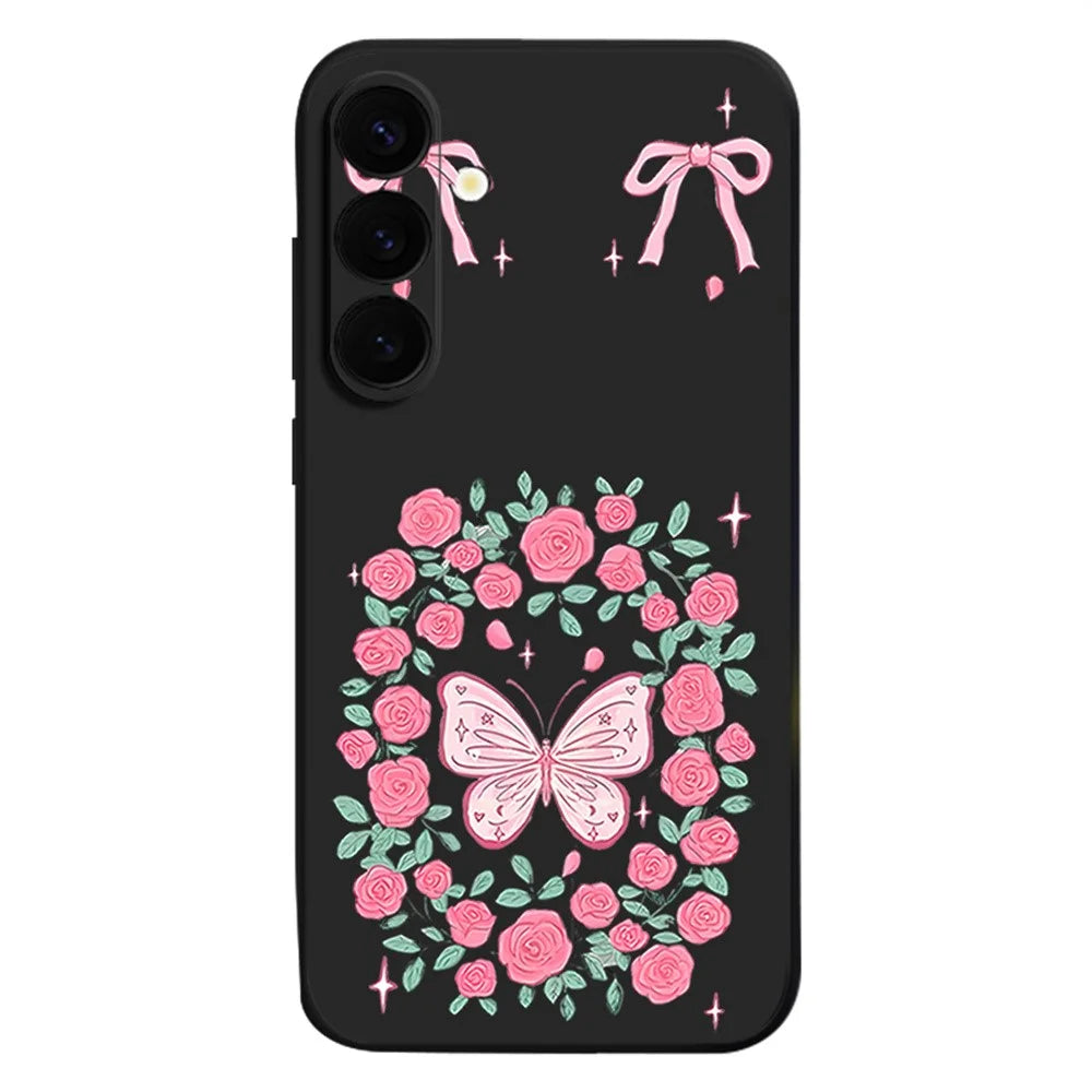 For Samsung Galaxy S26 Magnetic Case UV Printing Butterfly Pattern Liquid Silicone Scratch Resistant Phone Cover - GA889B1ZX - 1