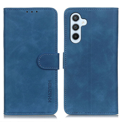 KHAZNEH For Samsung Galaxy A34 5G PU Leather Retro Texture Phone Wallet Case Stand Inner TPU Scratch-resistant Cell Phone Cover - Blue - 1