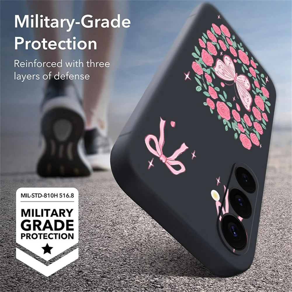 For Samsung Galaxy S26+ Magnetic Case UV Printing Butterfly Pattern Liquid Silicone Scratch Resistant Phone Cover - GA889B1ZX - 6