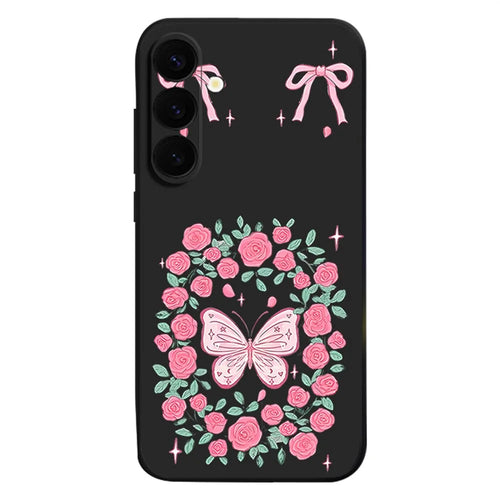 For Samsung Galaxy A17 4G / A17 5G Magnetic Case UV Printing Butterfly Pattern Liquid Silicone Scratch Resistant Phone Cover - GA889B1ZX - 1