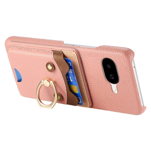 For Google Pixel 10a PU Leather Phone Back Cover with Cute Bear Design Card Holder - Pink - 2