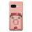 For Google Pixel 10a PU Leather Phone Back Cover with Cute Bear Design Card Holder - Pink - 6