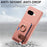 For Google Pixel 10a Leather Phone Back Cover with Card Holder and Ring Kickstand - Pink - 4