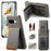 For Google Pixel 10a Case RFID Blocking Card Holder Litchi Texture Leather Back Cover - Grey - 1