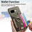 For Google Pixel 10a Case Card Holder Ring Kickstand Leather + PC Phone Cover with Shoulder Strap - Midnight Green - 6