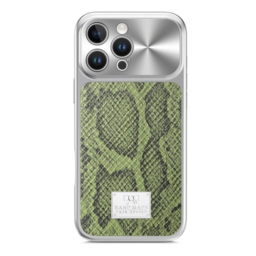 For iPhone 16 Pro Magnetic Case Snake Pattern Anti-Scratch PU Leather + PC + TPU Phone Cover - Green - 2