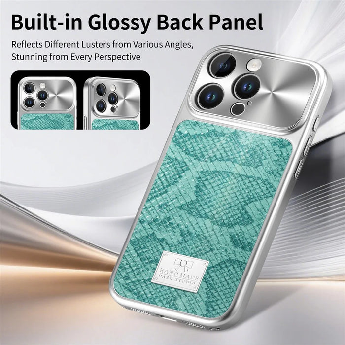 For iPhone 16 Pro Max Magnetic Case Snake Pattern Anti-Scratch PU Leather + PC + TPU Phone Cover - Blue - 5