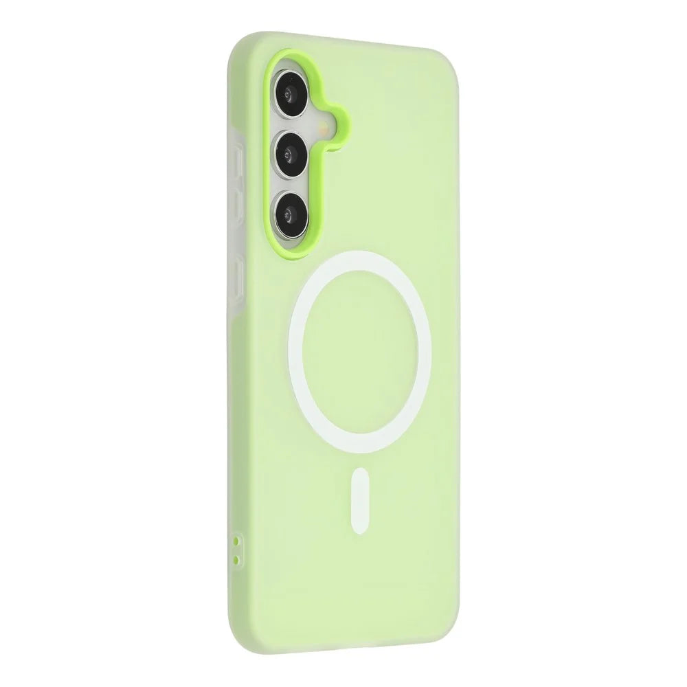 For Samsung Galaxy S26 Magnetic Case PC + TPU Frosted Phone Cover - Green - 1