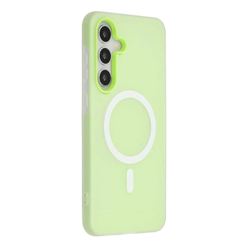 For Samsung Galaxy S26 Magnetic Case PC + TPU Frosted Phone Cover - Green - 1