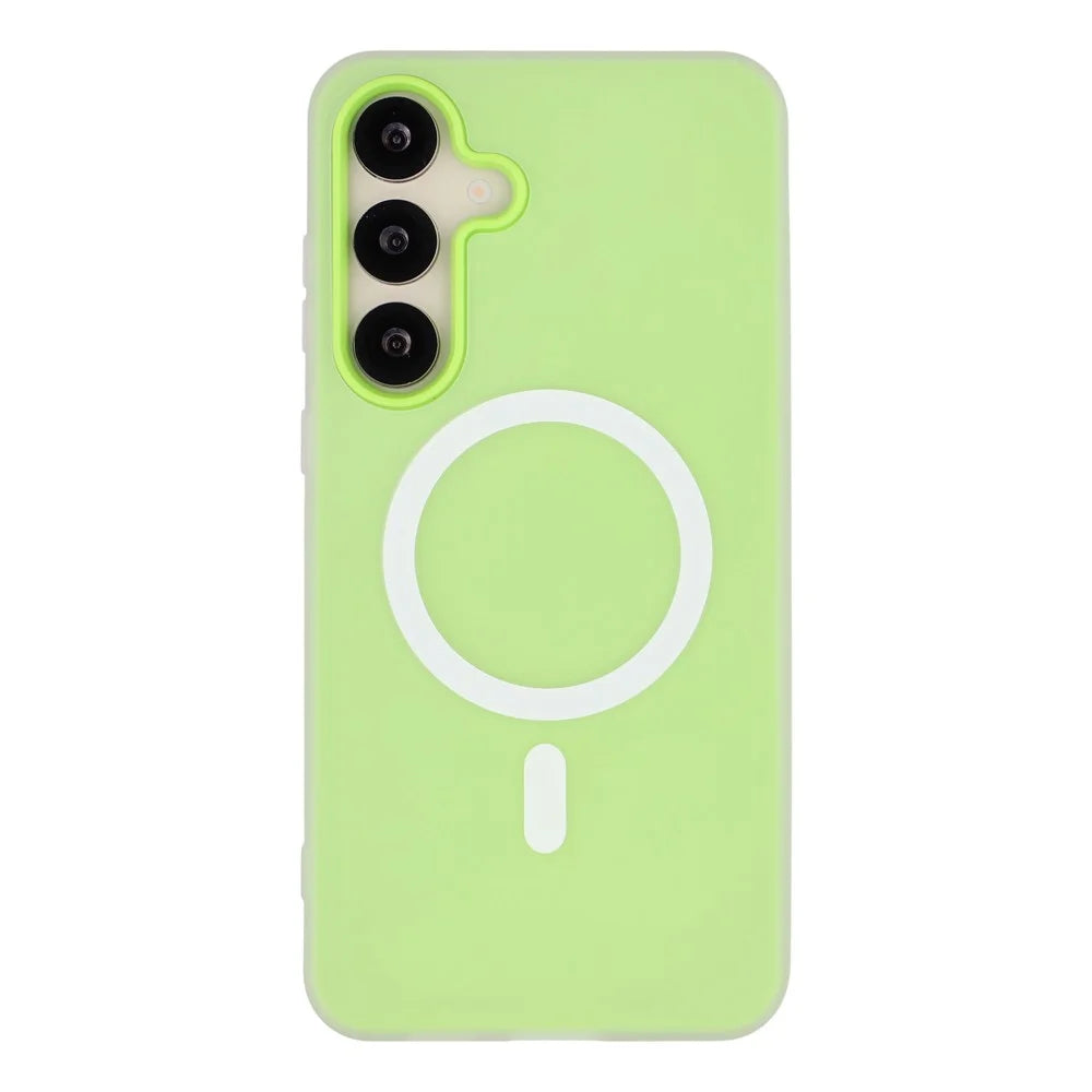 For Samsung Galaxy S26 Magnetic Case PC + TPU Frosted Phone Cover - Green - 3