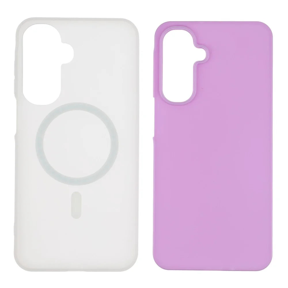 For Samsung Galaxy A37 5G Magnetic Case PC + TPU Frosted Phone Cover - Purple - 4