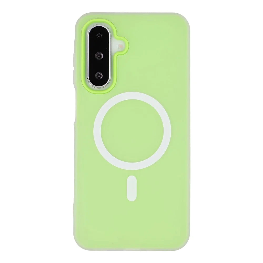 For Samsung Galaxy A57 5G Magnetic Case PC + TPU Frosted Phone Cover - Green - 3