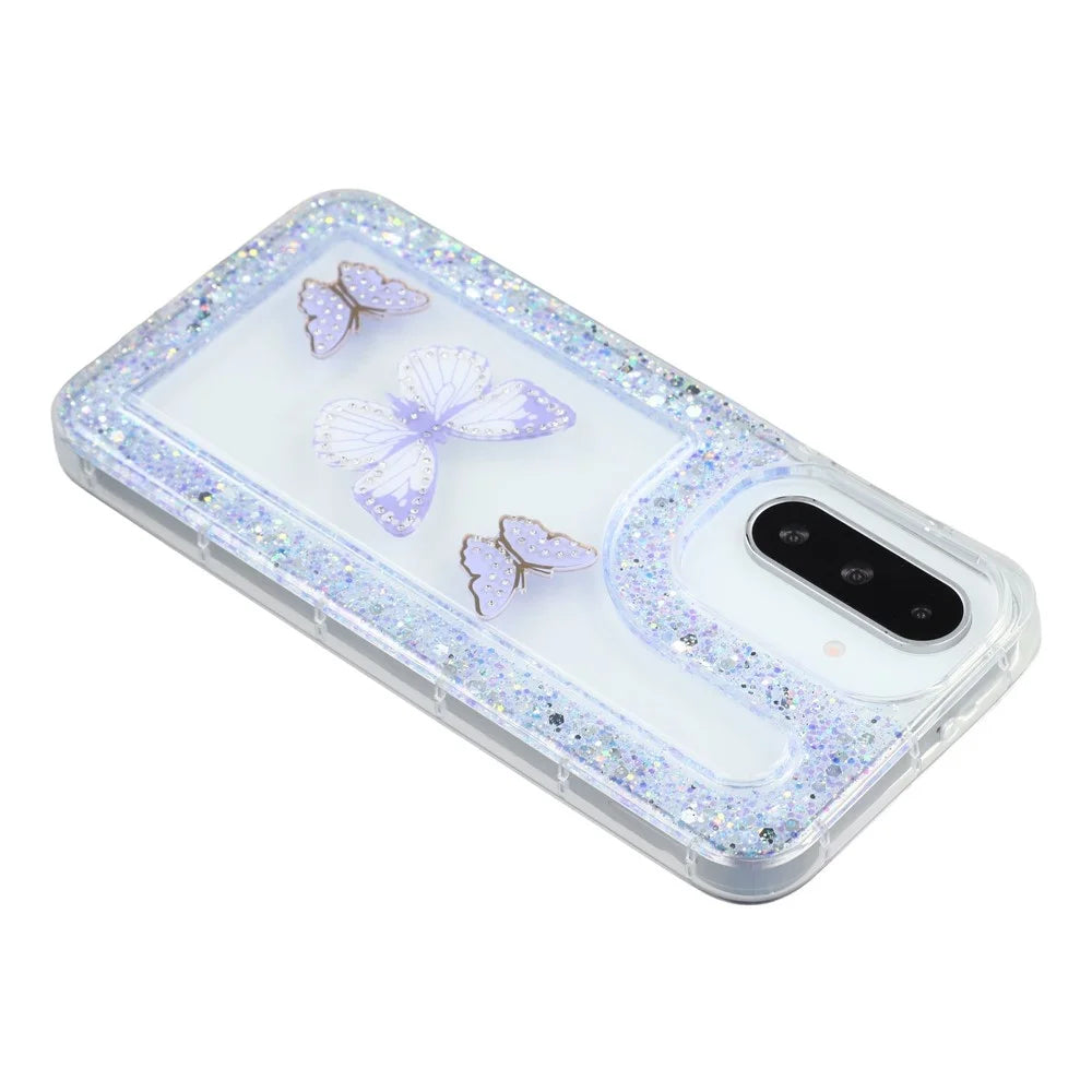 For Samsung Galaxy S26+ Case DIY Butterfly Glitter Epoxy Soft TPU Phone Back Cover  - Purple - 5
