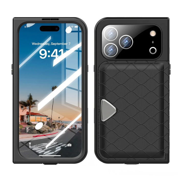 SHELLBOX for iPhone 17 Pro Max Waterproof Case IP68 2m Shockproof Phone Cover with Strap - Black - 1