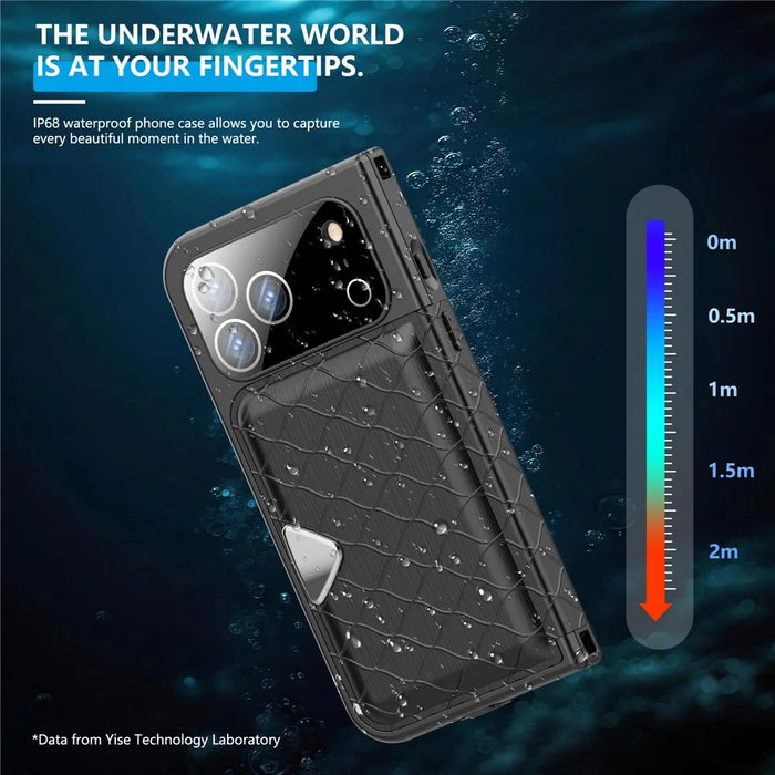 SHELLBOX for iPhone 17 Pro Max Waterproof Case IP68 2m Shockproof Phone Cover with Strap - Black - 5