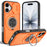 For iPhone 17 Magnetic Case Slide Camera Cover Rotary Kickstand PC + TPU Phone Shell - Orange - 1