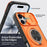 For iPhone 17 Magnetic Case Slide Camera Cover Rotary Kickstand PC + TPU Phone Shell - Orange - 4