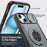 For iPhone 15 Magnetic Case Slide Camera Cover Rotary Kickstand PC + TPU Phone Shell - Grey - 3