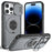 For iPhone 14 Pro Magnetic Case Slide Camera Cover Rotary Kickstand PC + TPU Phone Shell - Grey - 1