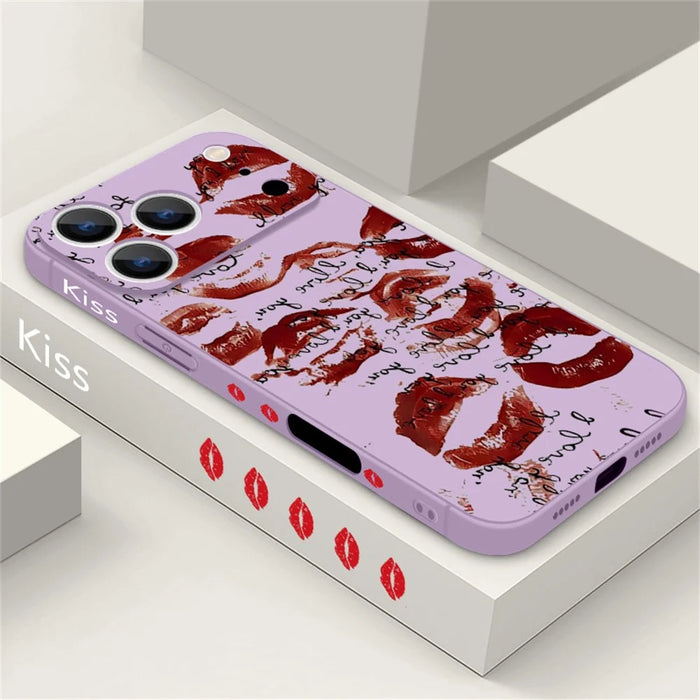 For iPhone 17 Pro Max Case UV Printing Lips Pattern TPU Shockproof Protective Cover - B381 - 2