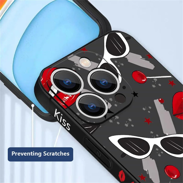 For iPhone 17 Pro Max Case UV Printing Lips Pattern TPU Shockproof Protective Cover - B381 - 6