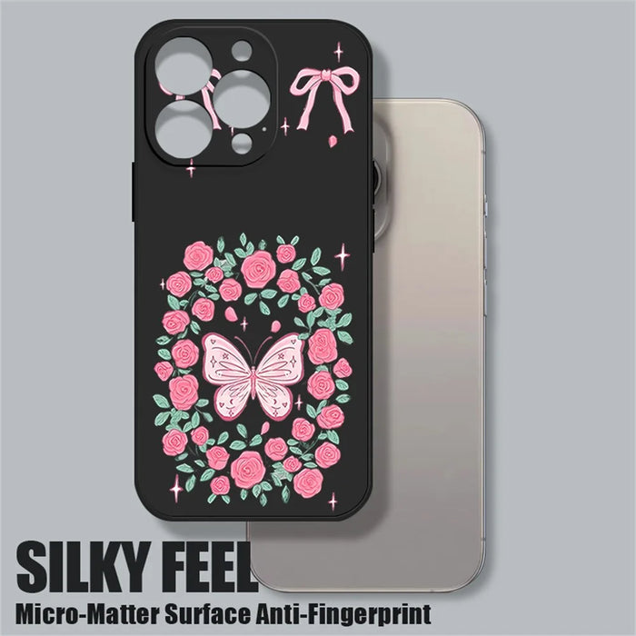 For iPhone 17 Pro Case UV Printing Butterfly Pattern Liquid Silicone Shockproof Phone Cover - PA889B1 - 3