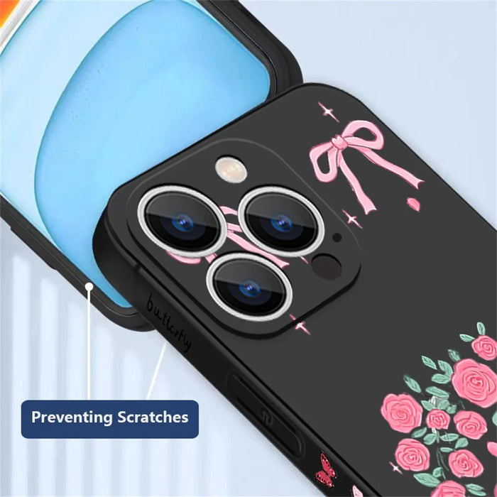 For iPhone 17 Pro Case UV Printing Butterfly Pattern Liquid Silicone Shockproof Phone Cover - PA889B1 - 7