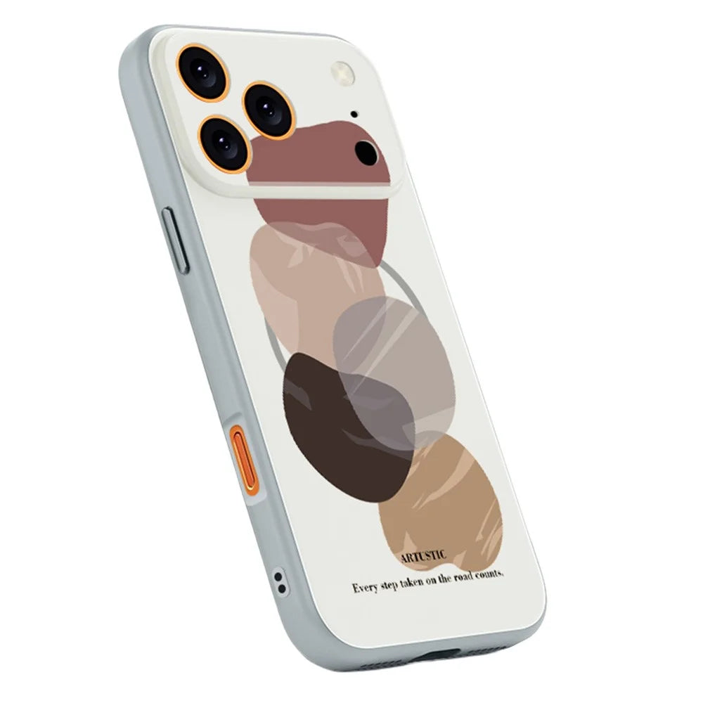 For iPhone 17 Pro Max Magnetic Case UV Printing Geometric Pattern Shockproof PC + TPU Phone Cover - PB608G1 - 1