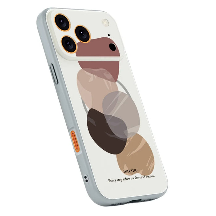 For iPhone 17 Pro Max Magnetic Case UV Printing Geometric Pattern Shockproof PC + TPU Phone Cover - PB608G1 - 1