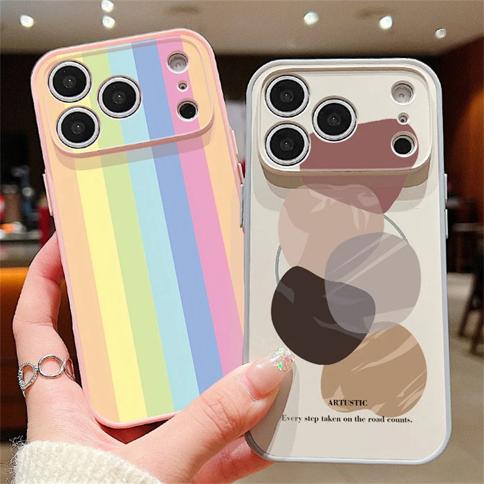 For iPhone 17 Pro Max Magnetic Case UV Printing Geometric Pattern Shockproof PC + TPU Phone Cover - PB608G1 - 7
