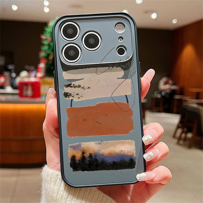 For iPhone 17 Pro Magnetic Case UV Printing Geometric Pattern Shockproof PC + TPU Phone Cover - PB649B1 - 2