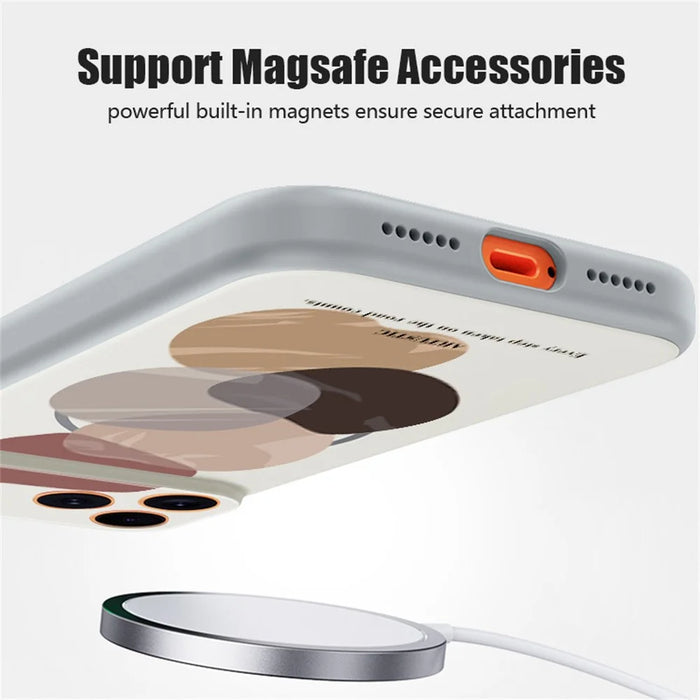 For iPhone 17 Pro Magnetic Case UV Printing Geometric Pattern Shockproof PC + TPU Phone Cover - PB649B1 - 3