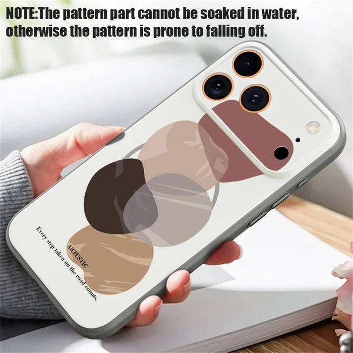 For iPhone 17 Pro Magnetic Case UV Printing Geometric Pattern Shockproof PC + TPU Phone Cover - PB649B1 - 4