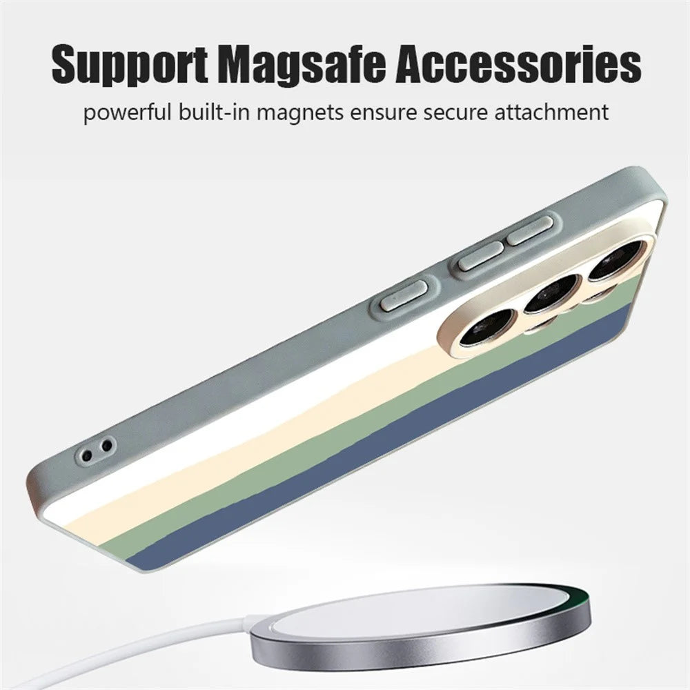 For Samsung Galaxy S26 Ultra Magnetic Case UV Printing Geometric Pattern Contrasting Color PC + TPU Phone Cover - GB611G1 - 3