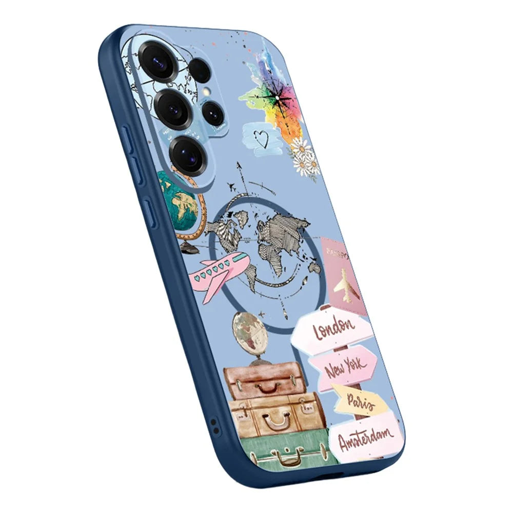 For Samsung Galaxy S25 Ultra Magnetic Case UV Printing Colorful Pattern PC + TPU Phone Protective Cover - GB584 - 1