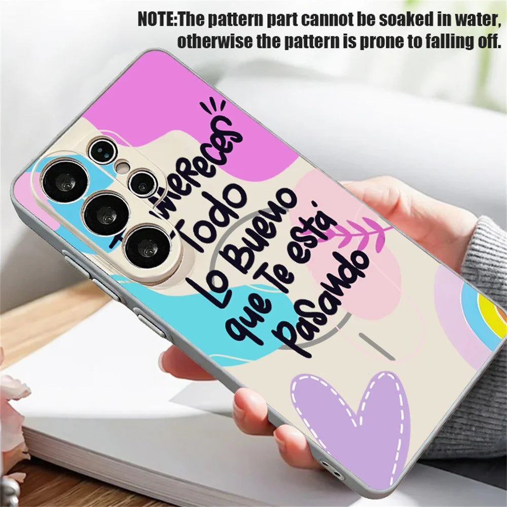 For Samsung Galaxy S26 Ultra Magnetic Case UV Printing Letter Pattern Skin-Feel PC + TPU Phone Cover - GB640 - 4