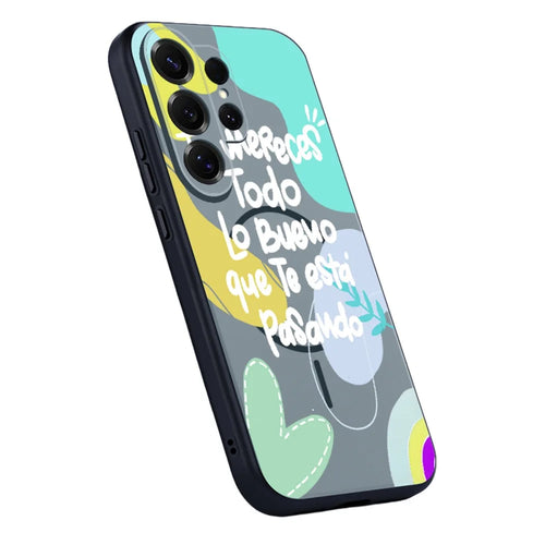 For Samsung Galaxy S25 Ultra Magnetic Case UV Printing Letter Pattern Skin-Feel PC + TPU Phone Cover - GB646 - 1