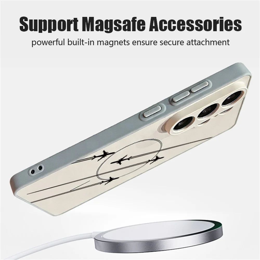 For Samsung Galaxy S26 Ultra Magnetic Case UV Printing Mountain Aircraft Pattern Shockproof PC + TPU Cover - Green - 3