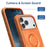 For iPhone 17 Pro Magnetic Case Shockproof PC + TPU Anti-Slip Textured Phone Cover - Orange - 3