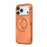For iPhone 17 Pro Magnetic Case Shockproof PC + TPU Anti-Slip Textured Phone Cover - Orange - 5