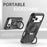 For iPhone 17 Pro Max Magnetic Case Rotating Ring Kickstand Shockproof TPU PC Armor Phone Cover - Black - 4
