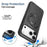 For iPhone 17 Pro Max Magnetic Case Rotating Ring Kickstand Shockproof TPU PC Armor Phone Cover - Black - 5