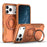 For iPhone 17 Pro Magnetic Case Rotating Ring Kickstand Shockproof TPU PC Armor Phone Cover - Orange - 1