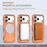 For iPhone 17 Pro Magnetic Case Rotating Ring Kickstand Shockproof TPU PC Armor Phone Cover - Orange - 3